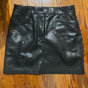 Aritzia Black Leather-Look Mini Skirt